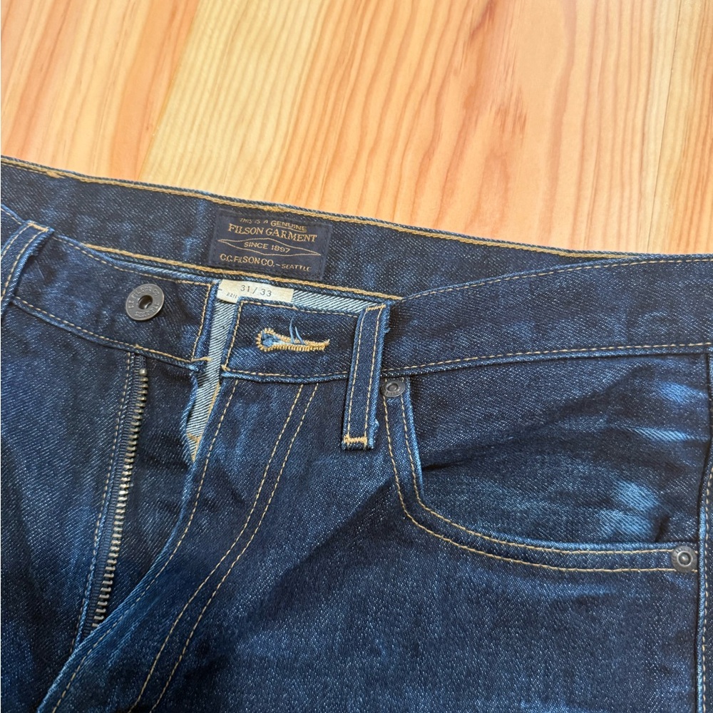 Filson Men's Dark Blue Slim Straight Jeans - Rail Splitter